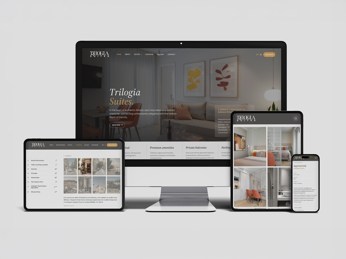 Trilogia Suites website project visual